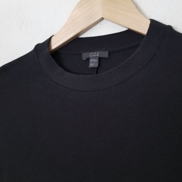 COS Black Oversized Batwing Longline Tunic T Shirt XS Stretch Comfort Crewneck - Picture 7 of 14